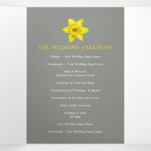 Veerbloemen differen bruingrijs drieluik programma (Binnenkant midden)