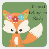 Veerbloemen Fox aangepast Vierkante Sticker (Voorkant)