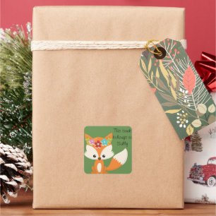 Veerbloemen Fox aangepast Vierkante Sticker