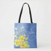 Veerbloemen kunst aangepaste naam canvas tas (Voorkant)