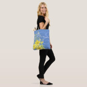 Veerbloemen kunst aangepaste naam canvas tas (Op model)