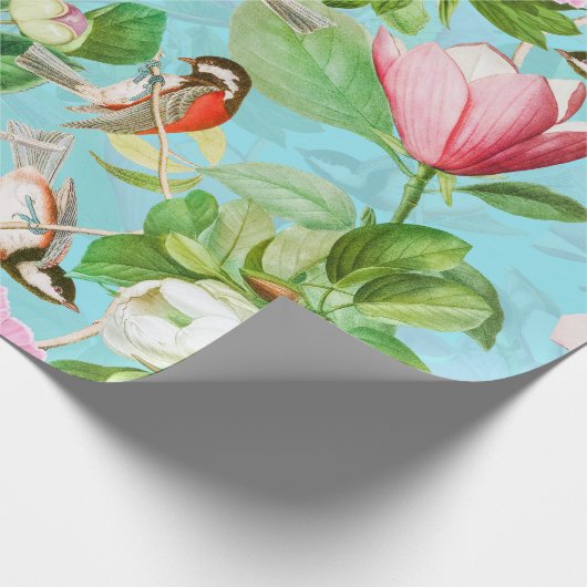 Veerbloemen, pinda's en insectenpatroon cadeaupapier (Hoek)