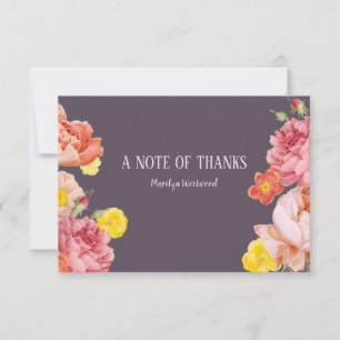 Veerbloemige noot van Bedankt Kaart