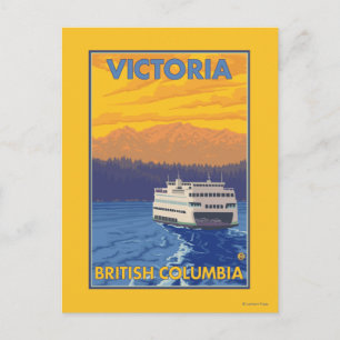 Veerboot en Bergen - Victoria, BC Canada Briefkaart