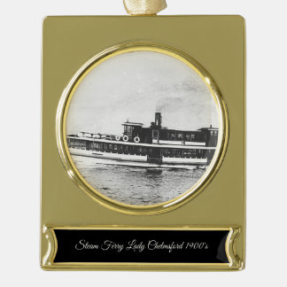 Veerboot Lady Chelmsford jaren 1900 Verguld Banner Ornament
