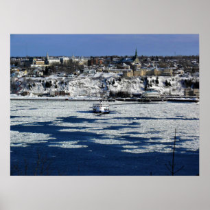 veerboot op de rivier de Saint Lawrence, Quebec Poster