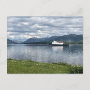 Veerboot vaart Rothesay Bay binnen, Isle of Bute o Feestdagenkaart