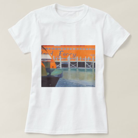 veerboten in de haven t-shirt (Design voorkant)