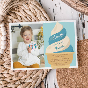 Veerdaagse foto van Blueberry Ice Cream Kids Kaart