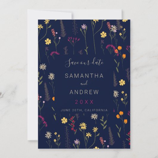 Veergedroogde geperste bloemen, met uitzondering v save the date (Voorkant)