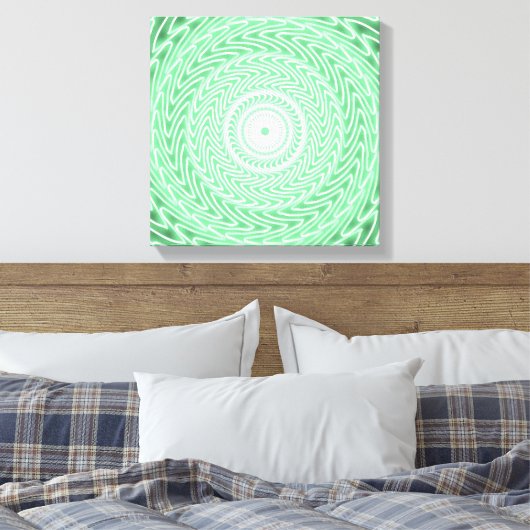 Veergroene cirkels canvas afdruk (Insitu (Slaapkamer))