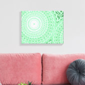 Veergroene cirkels canvas afdruk (Insitu (Woonkamer))