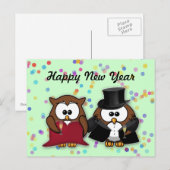 Veerjarige uil feestdagenkaart (Voorkant / Achterkant)