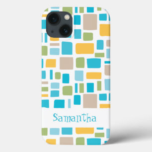 Veerkleuren Wonky Squares & Retangs iPhone 13 Hoesje