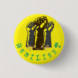 Veerkrachtige lijsten met gele achtergrond ronde button 3,2 cm