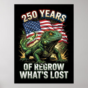 Veerkrachtige Reptiel Amerika 250 Jaar Poster
