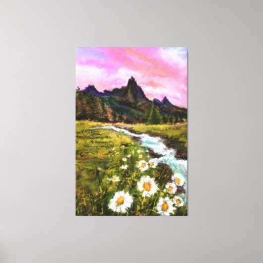 Veerlandschap - Drijvende - Oorspronkelijke verf Canvas Afdruk (Voorkant)