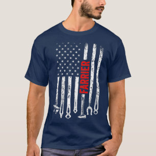 Veerling Amerikaanse vlag Hoefijzer Hoof Trimming T-shirt