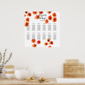 Veerpapaverbloemen Weddenschap Poster (Keuken)