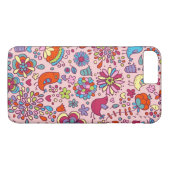 Veerpatroon met kleurrijke bloemen Case-Mate iPhone case (Achterkant (Horizontaal))