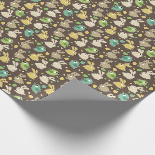 veerpatroon met oostereieren, vogels cadeaupapier (Hoek)