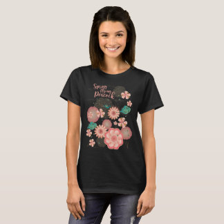 Veerpeach tuin vliegend peracock Floral-sieraad T-shirt