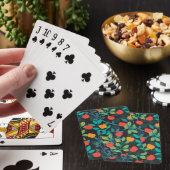 Veerrood en groene kleuren Apple Fruit Pattern II Pokerkaarten (Insitu)