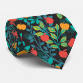 Veerrood en groene kleuren Apple Fruit Pattern II Stropdas (Opgerold)