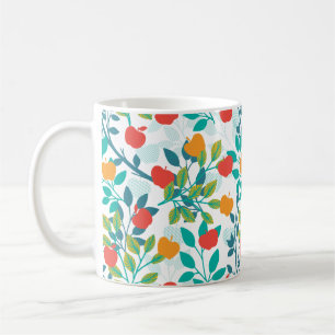 Veerrood en groene kleuren Apple Fruit Pattern Koffiemok