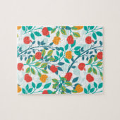 Veerrood en groene kleuren Apple Fruit Pattern Legpuzzel (Horizontaal)
