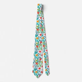 Veerrood en groene kleuren Apple Fruit Pattern Stropdas (Voorkant)
