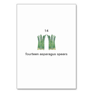 Veertien asperges speren nummer flashcards kaart