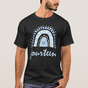Veertien jaar oude regenboog 14e verjaardag voor m t-shirt