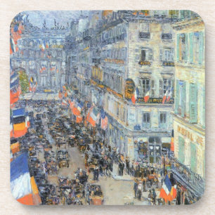 Veertien juli, Rue Daunou door Childe Hassam Bier Onderzetter
