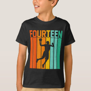 Veertien verjaardag basketballer 14 jaar t-shirt