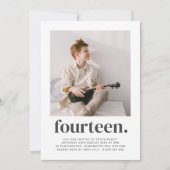 Veertien vierkant Foto eerste uitnodiging op verja (Voorkant)