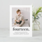 Veertien vierkant Foto eerste uitnodiging op verja (Staand voorkant)