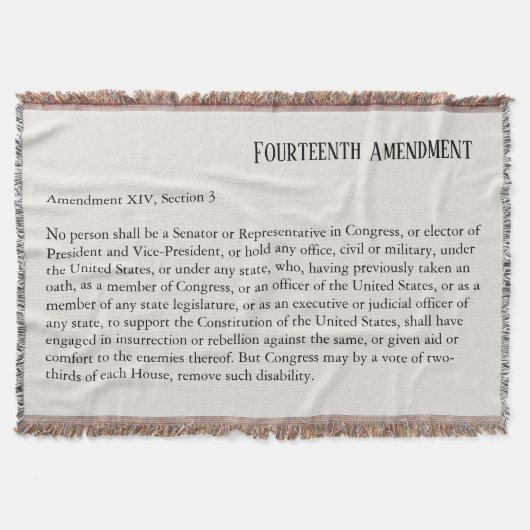 Veertiende amendement, afdeling 3 deken (Voorkant)