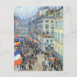 Veertiende juli, rue Daunou door Childe Hassam Briefkaart