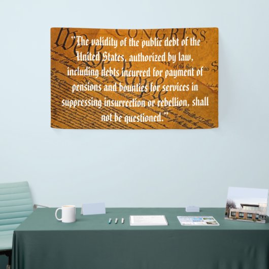 Veertiende wijziging van de overheidsschuld spandoek (Beurs)