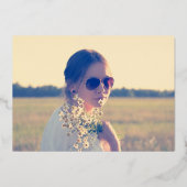 Veertig 40e verjaardag partij script zwart goud folie uitnodiging (Achterkant)