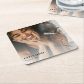 Veertig Ballonsnaren | Foto 40e verjaardagsfeestje Vierkante Kartonnen Onderzetter (Schuin)