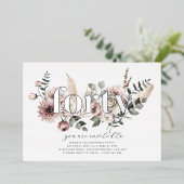 Veertig bloemen - 40e verjaardag - Zilver Folie Uitnodiging (Staand Voorkant)