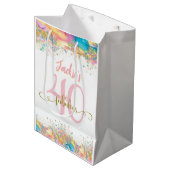 Veertig en Fabulous Custom Gift Bag Medium Cadeauzakje (Voorkant Gekanteld)