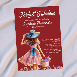 Veertig en Fabulous Elegante Vrouw Jubileert 40 Ja Kaart