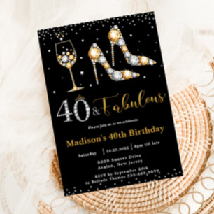 Veertig en Fabulous High Hiel Bubble 40th Birthday Kaart