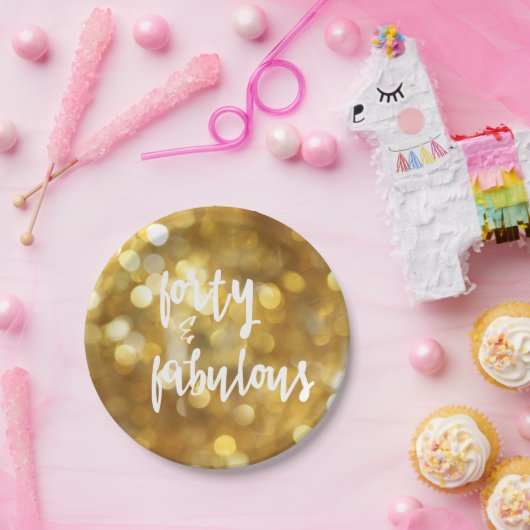 Veertig en stoffelijk - 40e verjaardag gouden enke papieren bordje (Feest)