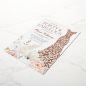 Veertig & Fabulous 40e Verjaardagsfeestje Roos Gou Folie Uitnodiging (Gedraaid)