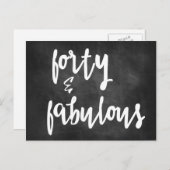 Veertig & Fabulous - Geboortekaart 40ste verjaarda Briefkaart (Voorkant / Achterkant)