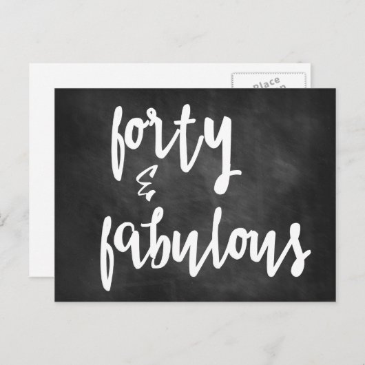 Veertig & Fabulous - Geboortekaart 40ste verjaarda Briefkaart (Voorkant / Achterkant)